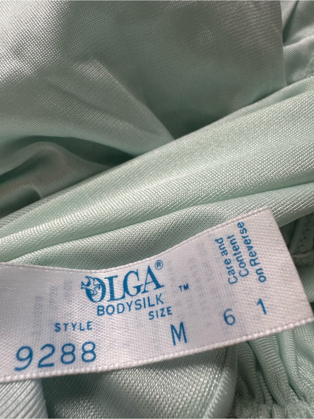 Vintage Olga seafoam V-Neck nightgown size medium style 9288 - Picture 5 of 5